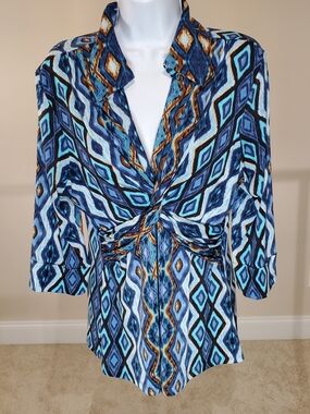 Laura Max Twist Waist Patterned Blouse XL